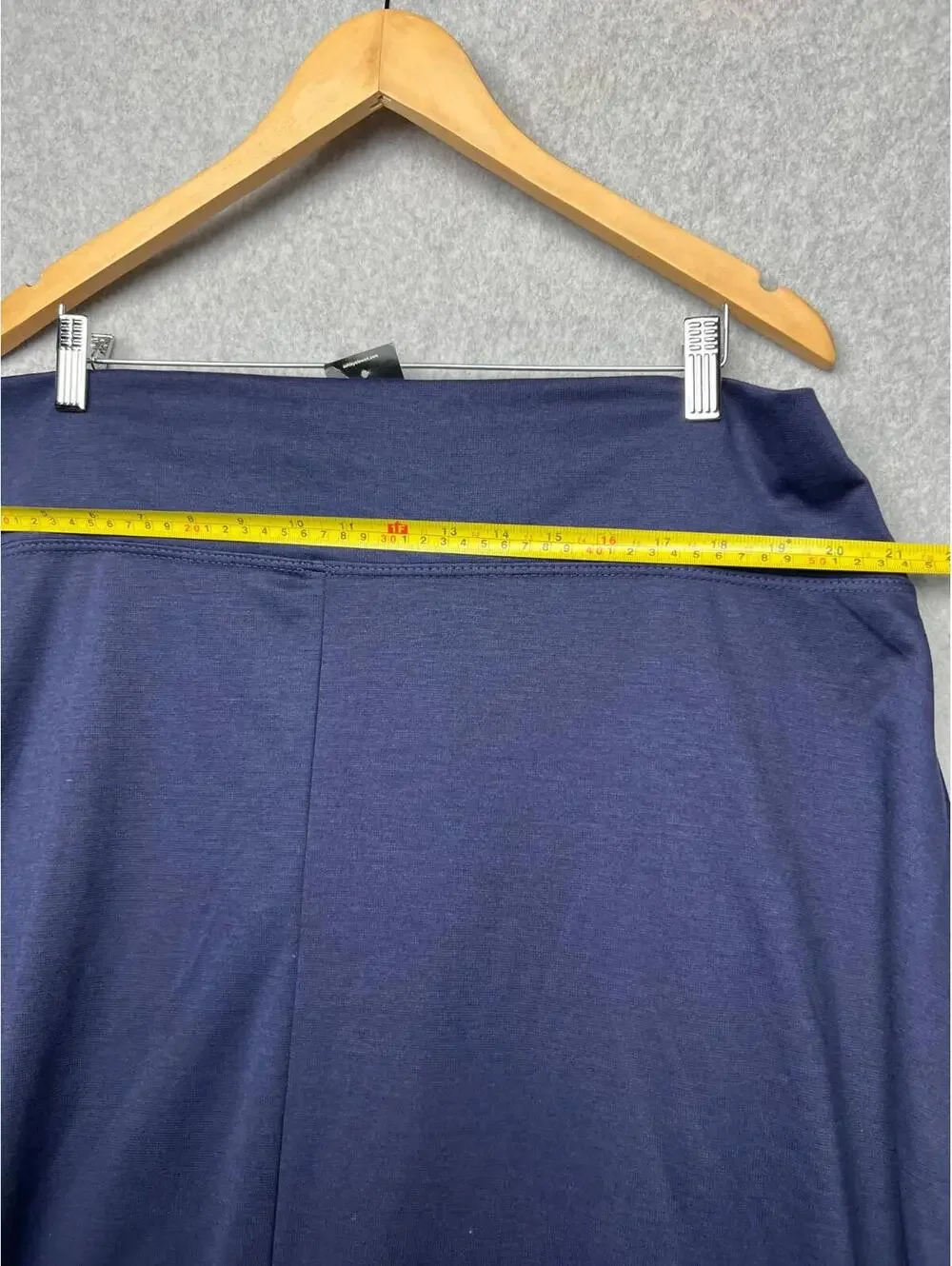 Ashley Stewart A-Line Pull On Midi Skirt Womens Plus Size 22/24 Navy Comfort